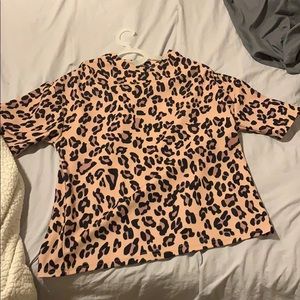 Oversized cheat print top